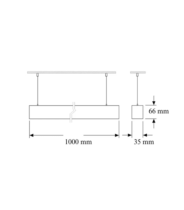 Atanur NLine Linear Armatür 30w 100cm W: 35mm H: 66mm
