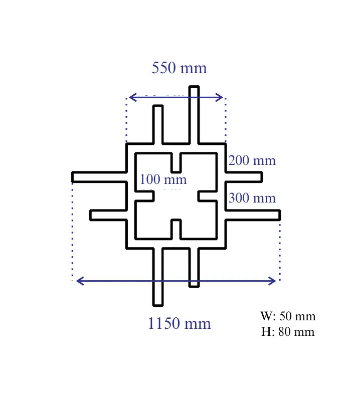 Atanur Bütünleşik Linear Armatür 135W W: 50mm H: 80mm