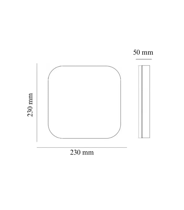 Atanur Suwall 23x23 cm 16W Kare Duvar Aplik IP65
