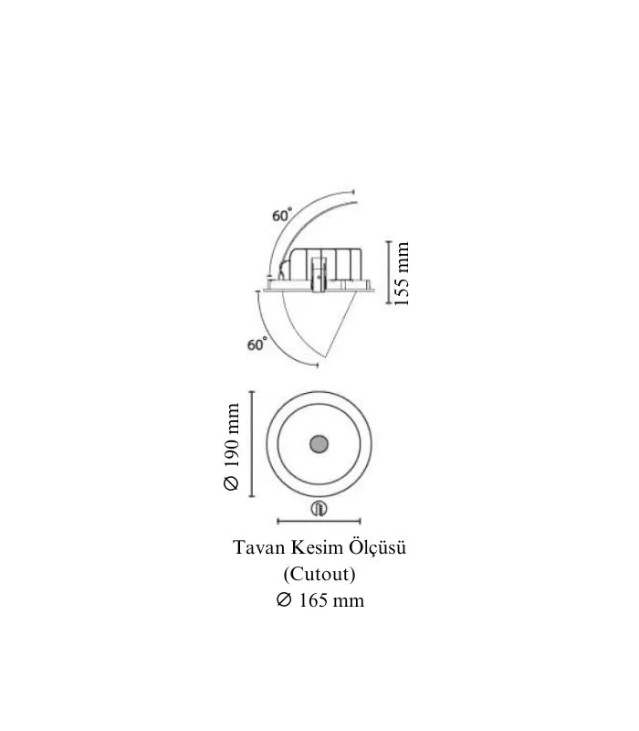 Atanur Saldia 40w Salyangoz Downlight Sıva Altı COB Led