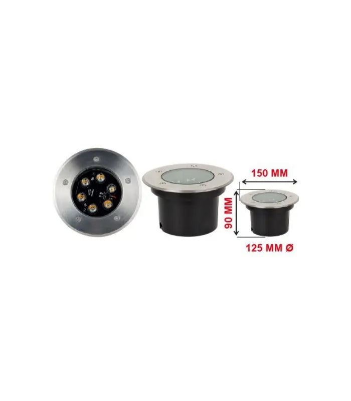 Atanur Yuze 6w Yuvarlak Zemin Armatürü S/A Gömme IP65