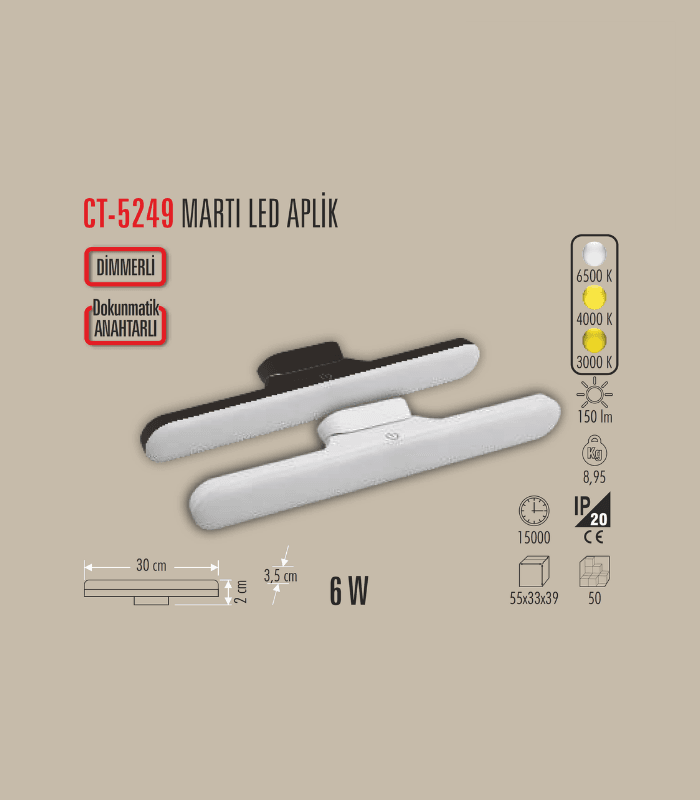 CATA CT-5249 6W Martı Led Aplik