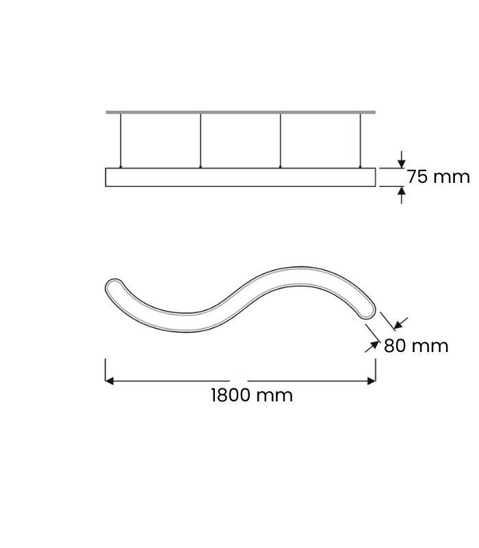 Atanur Nawa 180 cm 70w Su Yolu Led Linear Armatür