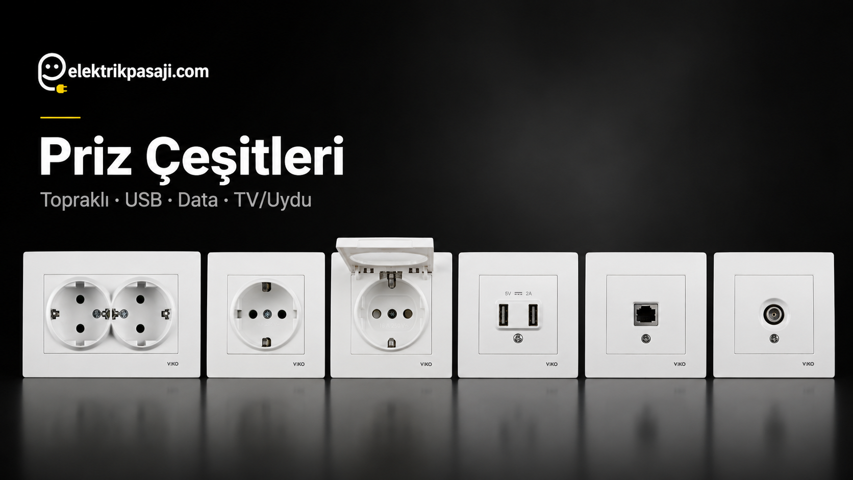 Priz Çeşitleri: Topraklı, Kapaklı, USB'li, Data ve TV/Uydu — Hangisi Nerede Kullanılır? (2026)