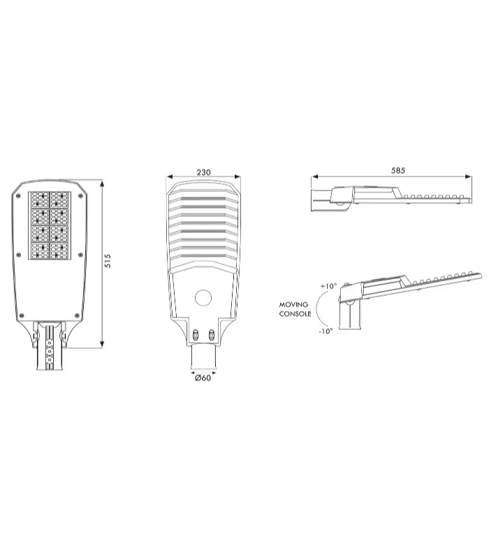 Atanur Tetra 100w Led Sokak Aydınlatma Armatürü IP66
