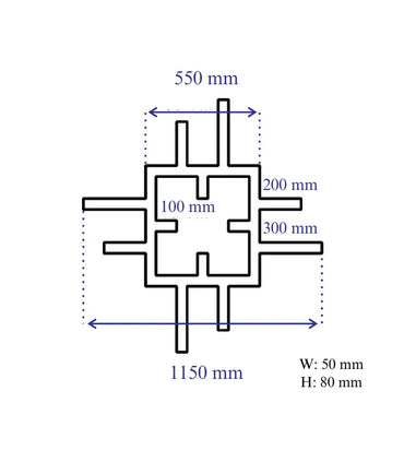 Atanur Bütünleşik Linear Armatür 135W W: 50mm H: 80mm