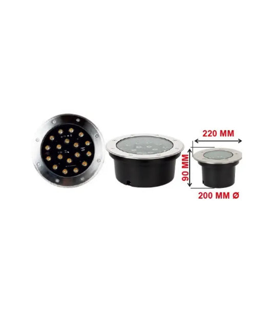 Atanur Yuze 18w Yuvarlak Zemin Armatürü S/A Gömme IP65