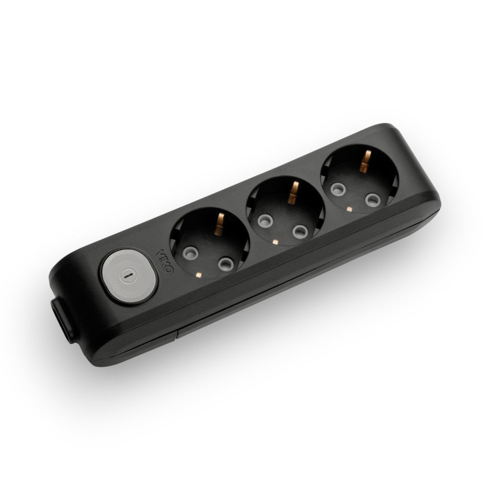 VİKO Viko Multi-let Siyah Üçlü Anahtarlı Grup Priz Çeşitleri Klemensli – ElektrikPasajı