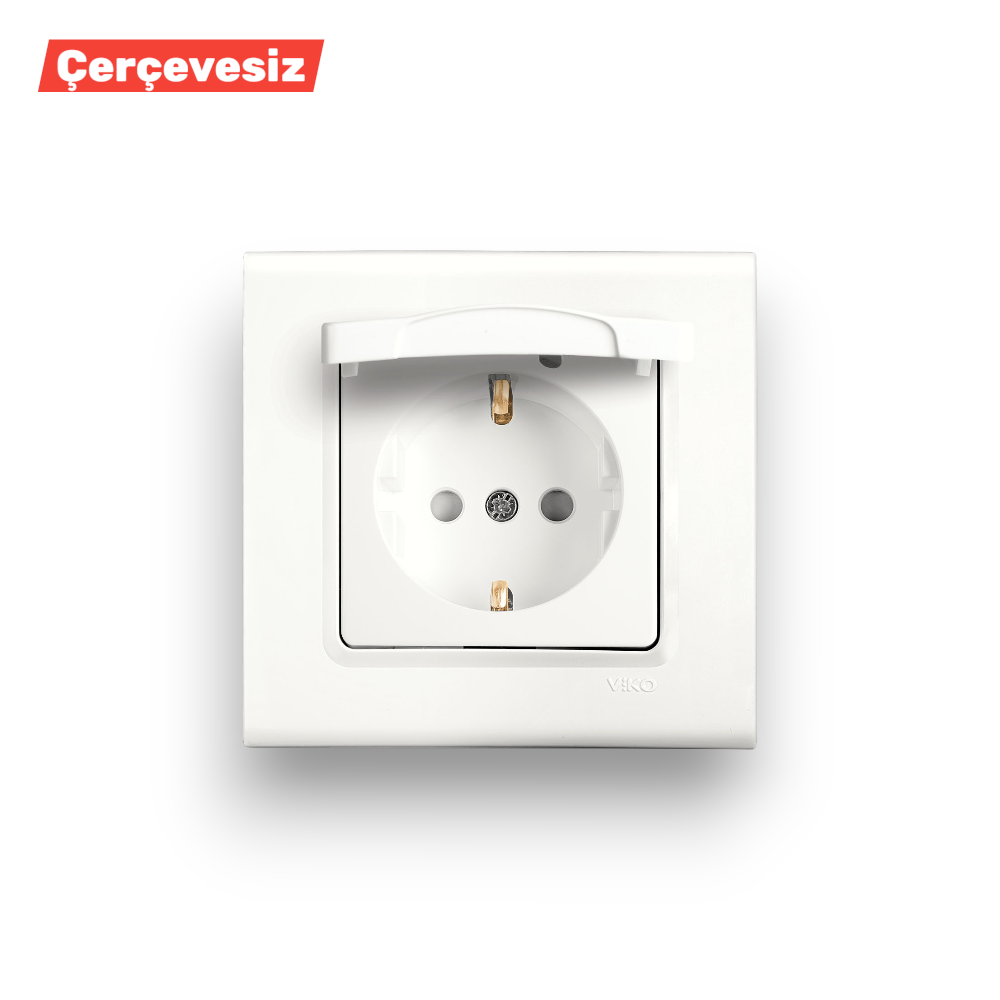 VİKO Linnera Beyaz Kapakli Topraklı Pri̇z Ç.k. – ElektrikPasajı