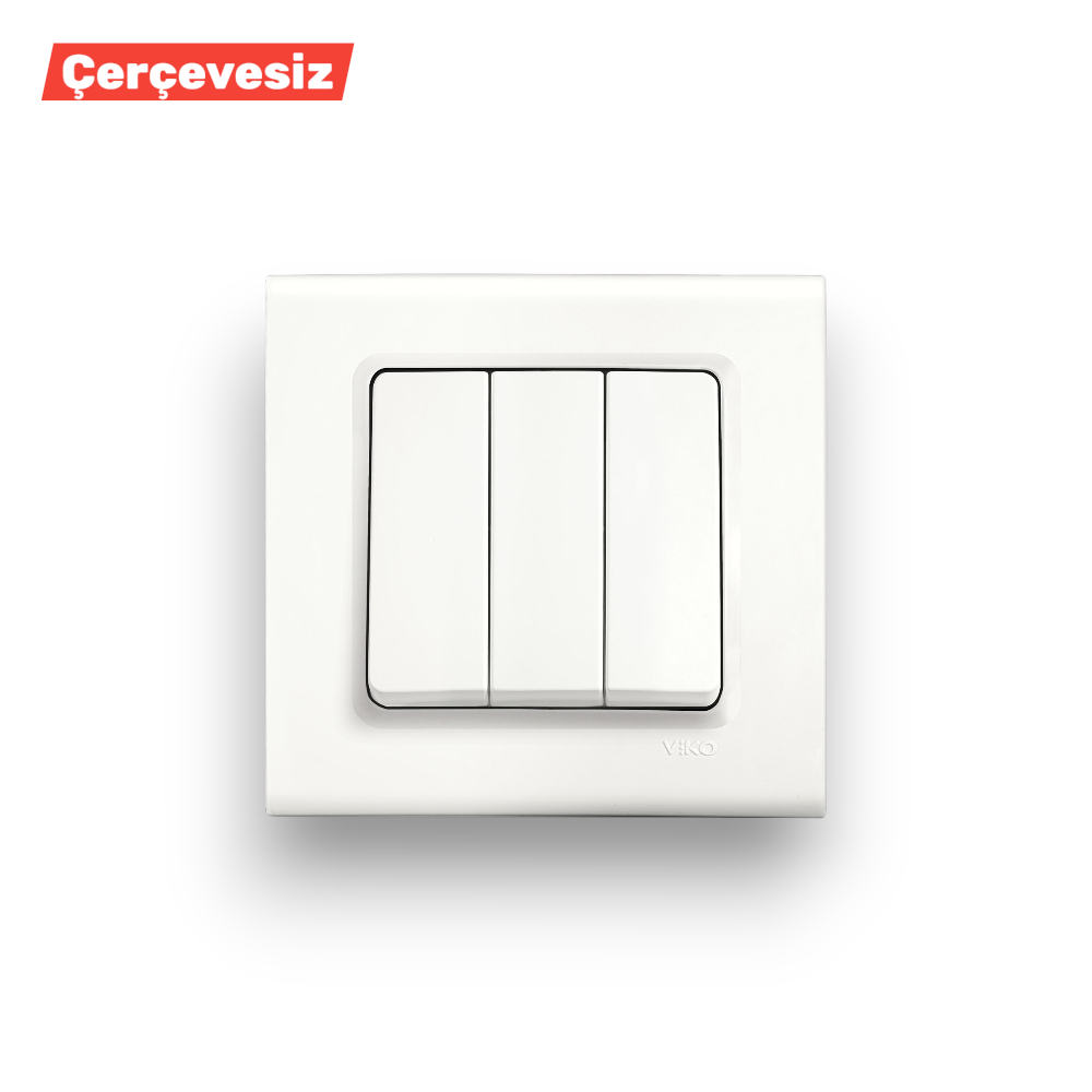VİKO Linnera Beyaz Üçlü Anahtar – ElektrikPasajı