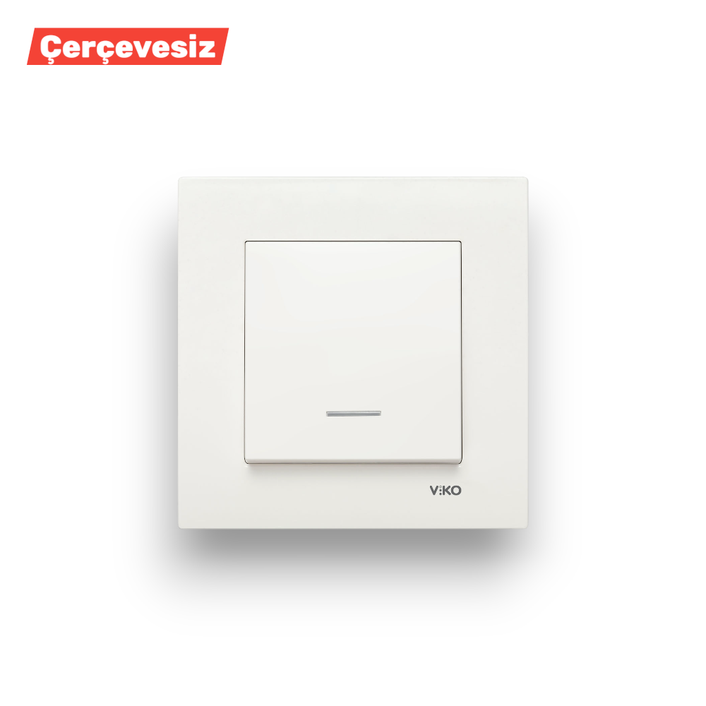 VİKO Karre/Meridian Beyaz Işıklı Anahtar – ElektrikPasajı