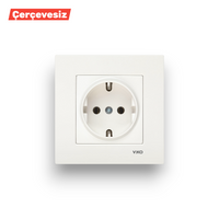 VİKO Karre/Meridian Beyaz Topraklı Pri̇z – ElektrikPasajı