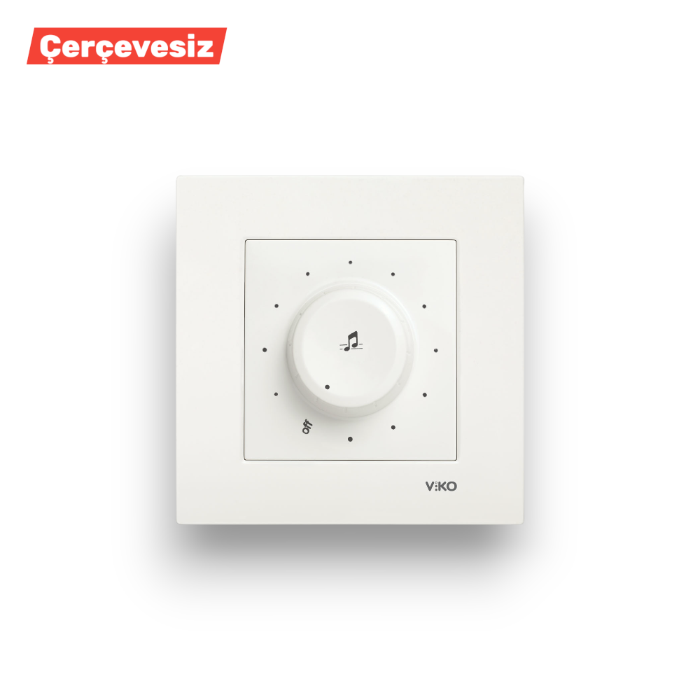 VİKO Karre/Meridian Beyaz Aci̇l Anonslu Trafolu Müzik Yayın Anahtarı – ElektrikPasajı