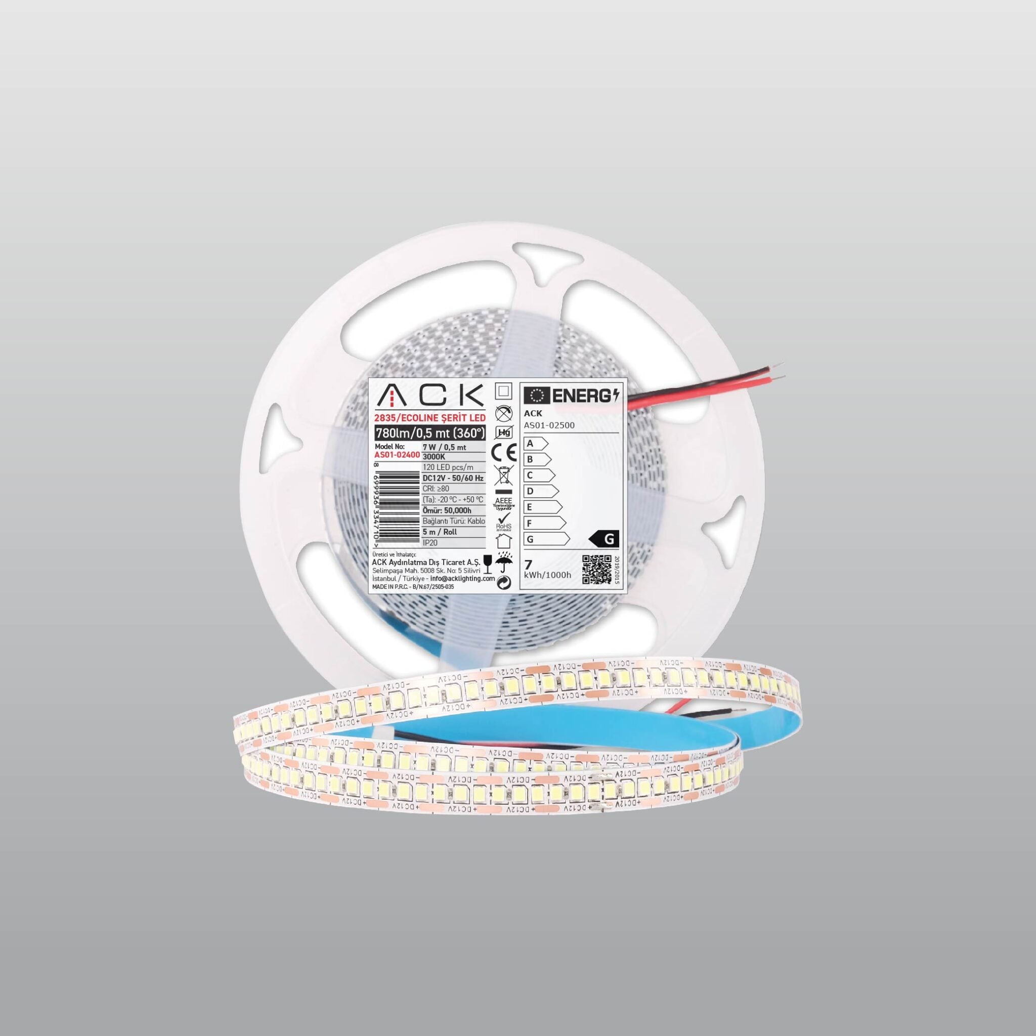 ACK 2835 LED Şerit 24V 120 LED/m - 5 Metre
