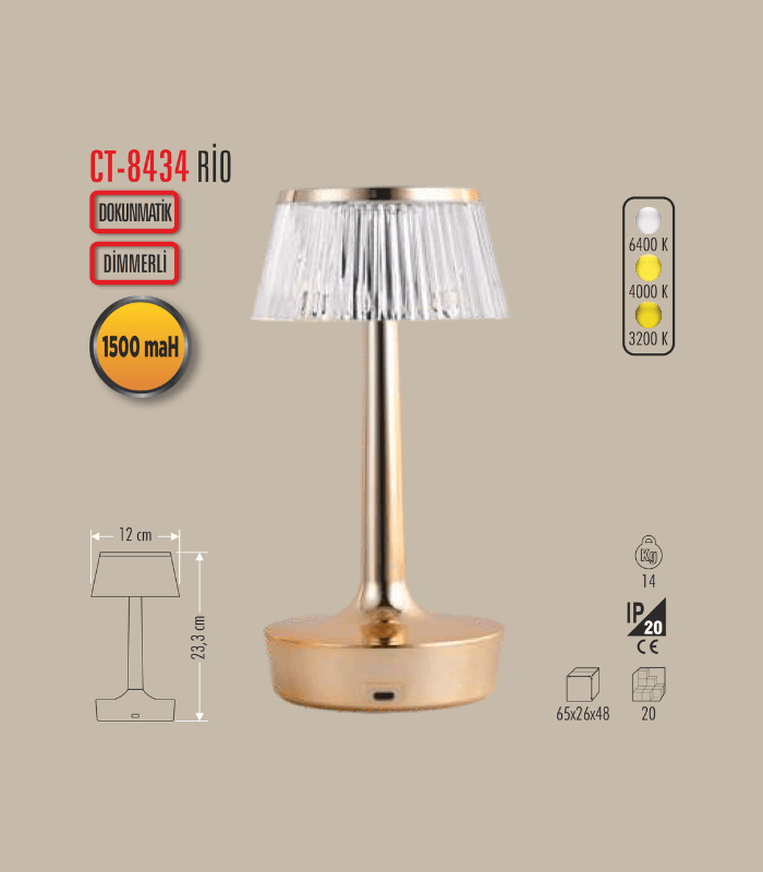 CATA CT-8434 Rio Dekoratif Masa Lambası