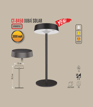CATA CT-8450 Dubai Solar Dekoratif Masa Lambası