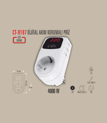 CATA CT-9187 Akım Korumalı Priz