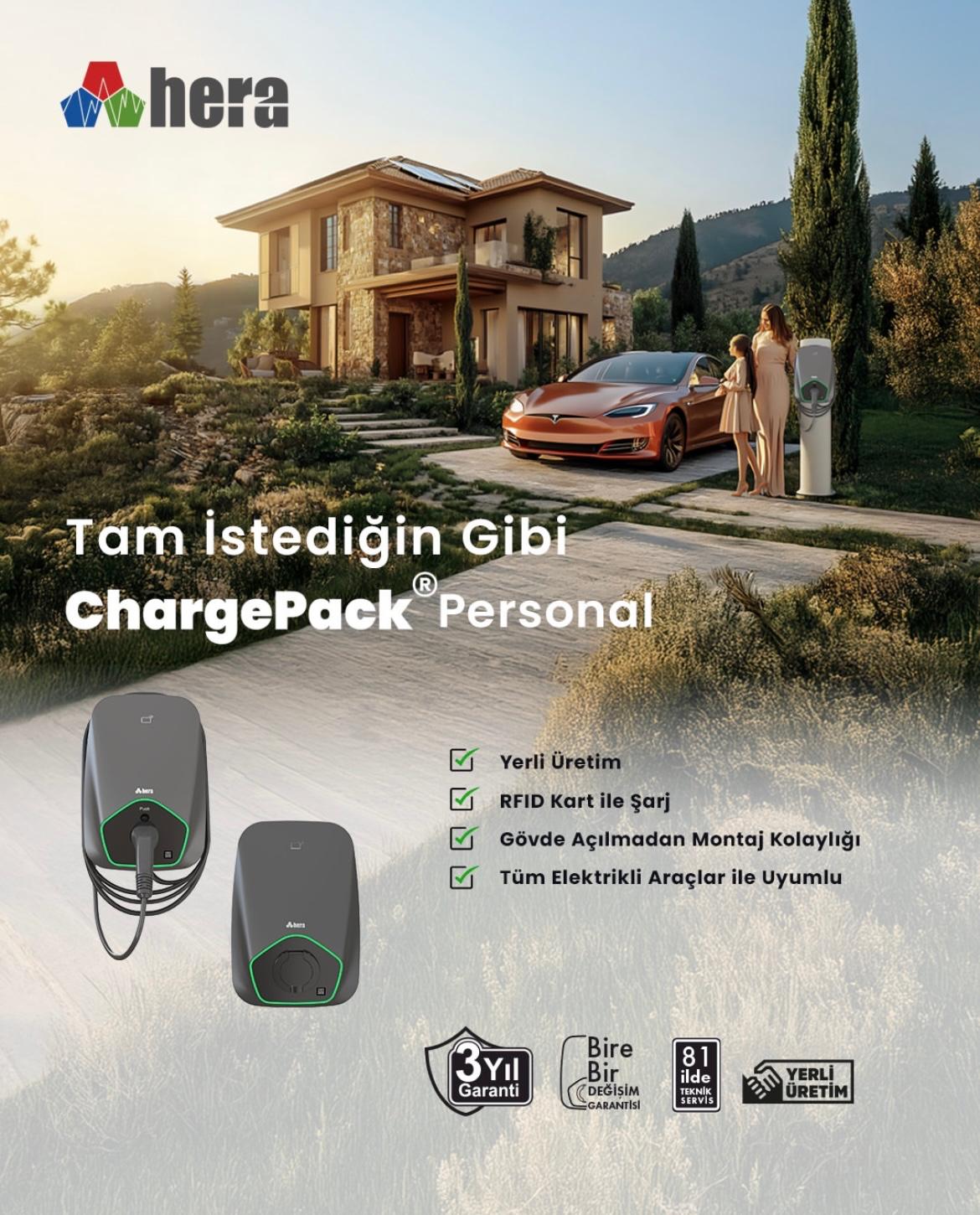 Hera Chargepack® Personal Tip2 Elektrikli Araç Şarj Ünitesi