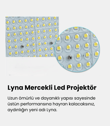 Atanur Lyna 150W Temperli Camlı Mercekli Led Projektör
