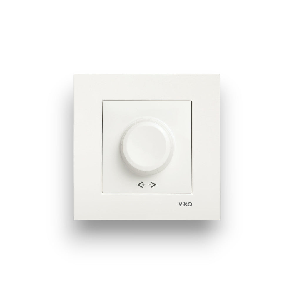 Viko Karre/Meridian Beyaz Dimmer R 40-600W – çerçeveyle takılı görünüm