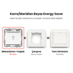 Viko Karre/Meridian Beyaz Energy Saver – mekanizma + çerçeve şeması
