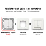 Viko Karre/Meridian Beyaz Işıklı Komütatör – mekanizma + çerçeve şeması