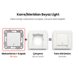 Viko Karre/Meridian Beyaz Light – mekanizma + çerçeve şeması