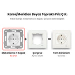 Viko Karre/Meridian Beyaz Topraklı Priz Ç.K. – mekanizma + çerçeve şeması