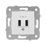 Viko Karre/Meridian Beyaz USB Priz 5V-2A – mekanizma ve kapak (çerçeve dahil değildir)
