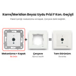 Viko Karre/Meridian Beyaz Uydu Prizi F Kon. Geçişli – mekanizma + çerçeve şeması