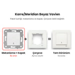 Viko Karre/Meridian Beyaz Vavien – mekanizma + çerçeve şeması